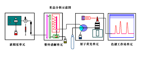 液相色譜原子熒光聯用儀工作原理示意圖